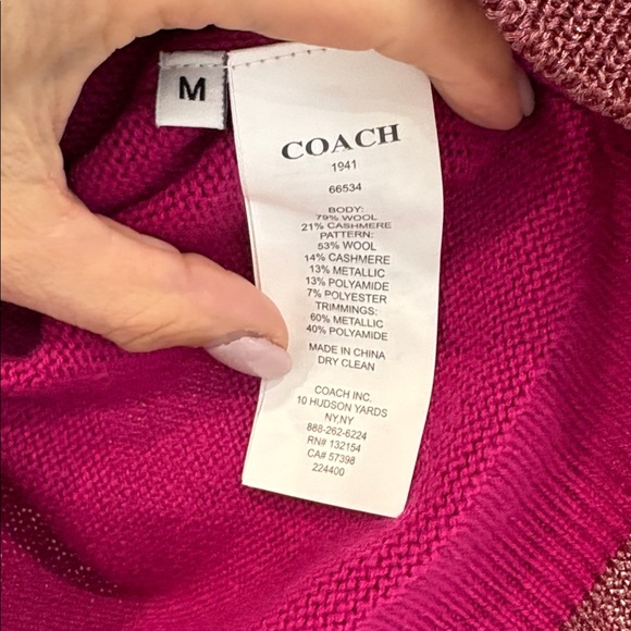 💗🦖COACH 1941 Pink Super Fuzzy Sweater REXY DINOSAUR Size M 🦖💗 - Picture 2 of 7